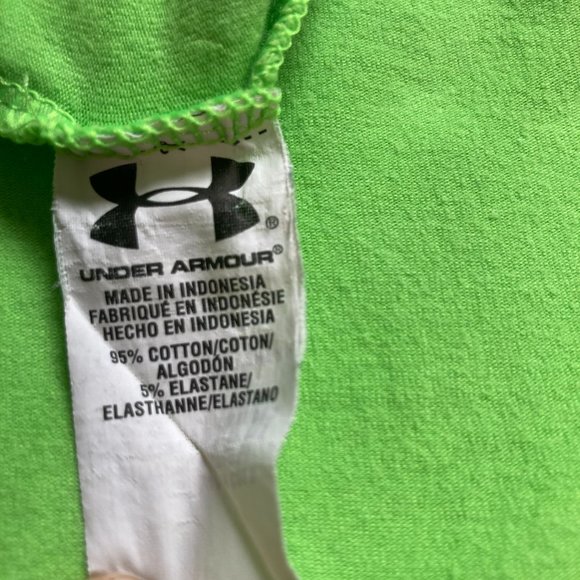 Under Armour Heat Gear Loose Heatgear Short Sleeve T Shirt Neon Green Mens Large - Picture 9 of 11